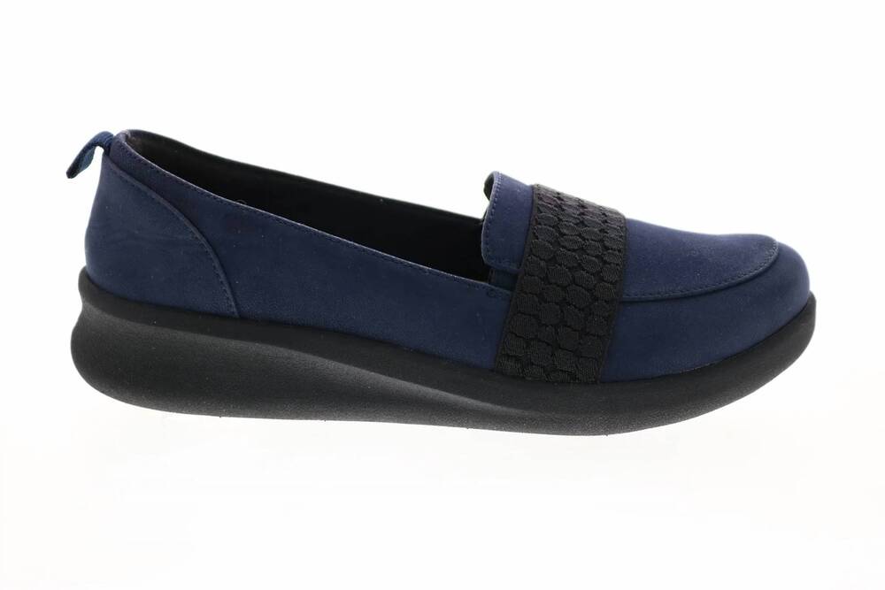NEW CLARKS women's sillian 2.0 zest canvas loafers in navy